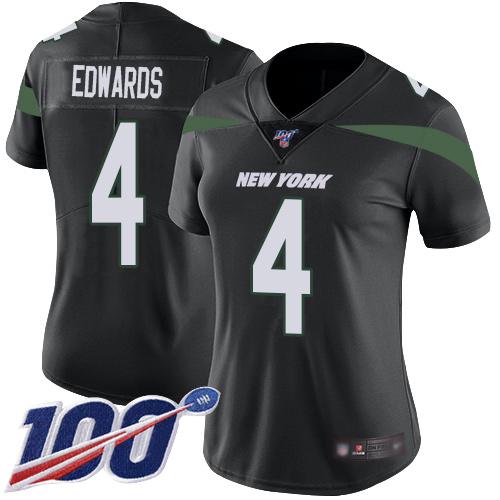 New York Jets Limited Black Women Lac Edwards Alternate Jersey NFL Football #4 100th Season Vapor Untouchable